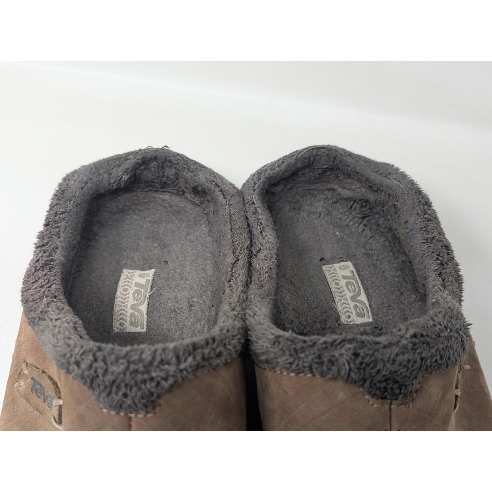 Teva Shoes Womens 10 Brown Clog Suede Shearling Slip-On Comfort Winter 4060 - Picture 10 of 11